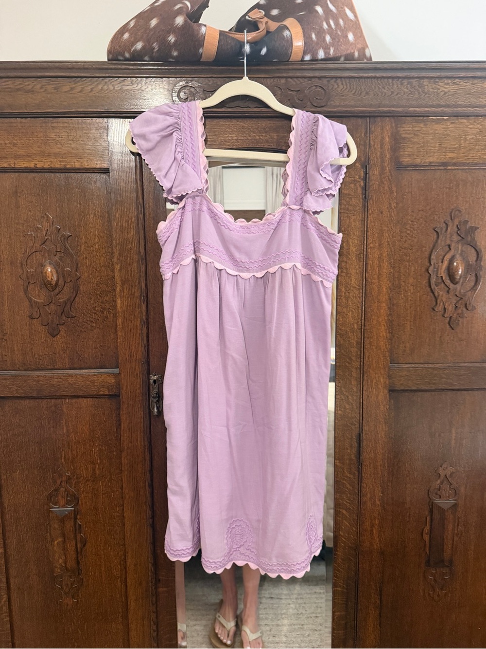 Imarie Pastel Lilac Ruffled Top